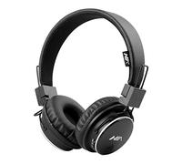NIA Wireless Over Ear Headphones, Multifunctional Foldable Colorful Stereo Bass Bluetooth Headsets with 3.5mm Jack/Microphone/MP3 Player/FM Radio On-Ear Headset for Kids/Children/Phone/Tablets, Black