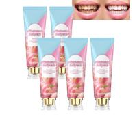 Niacinamide Brightening Toothpaste, Gentle Stain Removal & Daily Oral Care, Helps Protect Tooth Enamel, Fresh Peach Mint Flavor, Fluoride-Free Formulation for Sensitive Teeth (5pcs)