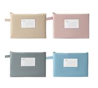 Niaciswe Pack of 4 Bank Bag Money Bag 4 Colours Money Folder Waterproof Fabric Bag with Zip Money Bag Window Banknote Cosmetic Bag Document Package for Travel School Office Home