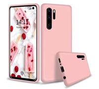 NiaCoCo Compatible with Huawei P30 Pro Case Ultra Thin Shockproof Liquid Silicone Phone Case Soft Gel Microfibre Rubber Stripe Protector Case (Pink)