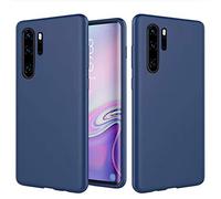 NiaCoCo Compatible with Huawei P30 Pro Ultra Thin Shockproof Liquid Silicone Case Soft Rubber Gel Protective Cover Anti-Scratch (Blue)