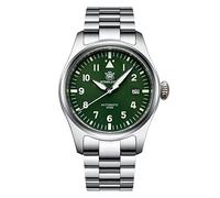 NIADI Automatic Mechanical Men's Watch Sapphire Crystal Stainless Steel Waterproof NH35 Automatic Pilot Watch Men, green, FASHION