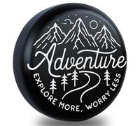 NIAEIAIE Spare Tire Cover for RV Trailer Truck SUV Adventure Awaits Tire Cover Wheel Protectors Weatherproof for Camper Trailer Universal Accessories 14" 15" 16" 17" (14 inch)