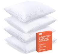Niagara 4 Pack of Pillow Protectors with Zipper, Standard (Queen) Size, Effective Dust Protection, Stay in Place Pillow Covers, Breathable Case for Pillow Lifespan Extention (20x30 Inches, 50x75 cm)