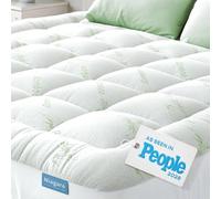 Niagara Bamboo Cooling Mattress Topper Double Bed Size - Thick Cooling Breathable Pillow Top Bed Mattress Pad for Back Pain Relief - Deep Pocket Topper Fits 20-50 cm Mattress (Bamboo, 135x190 cm)