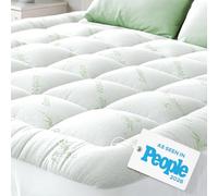 Niagara Bamboo Cooling Mattress Topper Double Bed Size - Thick Cooling Breathable Pillow Top Bed Mattress Pad for Back Pain Relief - Deep Pocket Topper Fits 20-50 cm Mattress (Bamboo, 135x190 cm)