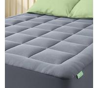 Niagara Bamboo Mattress Topper Kingsize Bed - 2.5 cm Thick Breathable Pillow Top Mattress Pad for Back Pain Relief - Pocket Topper Fits 20-50 cm Mattress (Dark Grey, 150x200 cm)