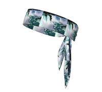 Niagara Fall Print Athletic Head Scarf, Sports Tie For Tennis, Cycling, Gym Adjustable Fit
