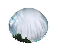 Niagara Fall print Printed Reusable Bathing Cap, Dual Layer Hair Cover For Long Thick Hair, 10.6in Headgear