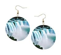 Niagara Fall Print Trendy Leather Earrings For Women Dangle 1 Pair Lightweight Printed Piercing Earrings Jewelry Gifts For Women Girls