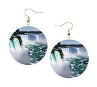 Niagara Fall Trendy Leather Earrings For Women Dangle 1 Pair Lightweight Printed Piercing Earrings Jewelry Gifts For Women Girls