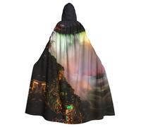 Niagara Falls Adult Halloween Party Cloak-Stylish Pumpkin Theme Hooded Wizard Robe Cosplay Costumes Black