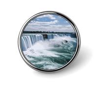 Niagara Falls Badge Holder Personalized Round Badge with Picture Pin Aluminum Alloy Button Pin Exquisite Brooch Fashion Button Badges Clothes Decorative Pins