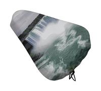 Niagara Falls Bike Seat Cover Waterproof Oxford Fabric, Universal Adjustable Bicycle Saddle Cover with Drawstring Easy Install Protective Rain Dust Covers for Women Men
