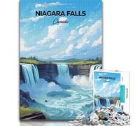 Niagara Falls Canada Jigsaw Puzzles for Teenagers 1000 Jigsaws,Brain Intelligence Challenge Addictive Toys for Home Decoration 38x26cm