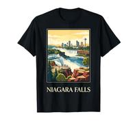 Niagara Falls Canada Retro Waterfall Travel Graphic T-Shirt