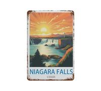 Niagara Falls Canada Vintage Travel Poster,Vintage Tin Signs Funny Metal Tin Sign Wall Art Garden House Plaque for Bathroom Kitchen Cafe Wall Halloween Christmas Decor(20x30cm)8x12 inch-C34