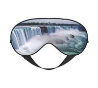 Niagara Falls Double-Sided Silk Sleep Mask, Adjustable Light Blocking Eye Mask for Travel, Men & Women, Soft Comfortable Blindfold 20x10cm