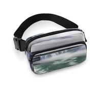 Niagara Falls Fanny Pack Belt Bag with Adjustable Strap Fashion Waist Bag for Outdoor Sports Hiking, white, 20x13cm, Full Printed Waist Bag