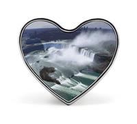 Niagara Falls Landscape Button Pin Personalized Metal Round Badge for Backpack Clothing - Custom Photo Lapel Brooch Travel Gift