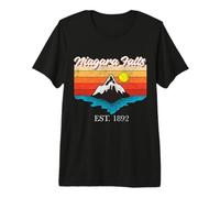 Niagara Falls Mountain River Retro Sunset USA Trip Premium T-Shirt