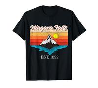 Niagara Falls Mountain River Retro Sunset USA Trip Value Graphic T-Shirt