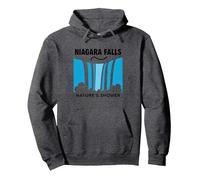 Niagara Falls: Nature's Shower Waterfall Adventure Pullover Hoodie, Adult Unisex, Dark Heather Grey, L