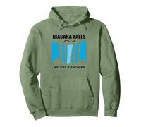 Niagara Falls: Nature's Shower Waterfall Adventure Pullover Hoodie, Adult Unisex, Sage Green, Medium