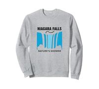 Niagara Falls: Nature's Shower Waterfall Adventure Sweatshirt, Adult Unisex, Heather Grey, S