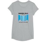 Niagara Falls: Nature's Shower Waterfall Adventure T-Shirt, Girls, Heather Grey, Large