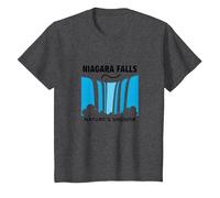 Niagara Falls: Nature's Shower Waterfall Adventure T-Shirt, Kids, Dark Heather Grey, 10 Years