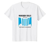 Niagara Falls: Nature's Shower Waterfall Adventure T-Shirt, Kids, White, 10 Years