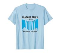 Niagara Falls: Nature's Shower Waterfall Adventure T-Shirt, Men, Baby Blue, XXL