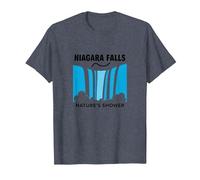 Niagara Falls: Nature's Shower Waterfall Adventure T-Shirt, Men, Heather Blue, 3XL