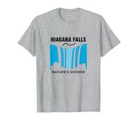 Niagara Falls: Nature's Shower Waterfall Adventure T-Shirt, Men, Heather Grey, 5XL