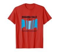 Niagara Falls: Nature's Shower Waterfall Adventure T-Shirt, Men, Red, L