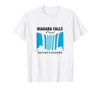 Niagara Falls: Nature's Shower Waterfall Adventure T-Shirt, Men, White, L