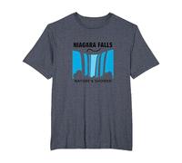 Niagara Falls: Nature's Shower Waterfall Adventure T-Shirt, Men's Big and Tall, Heather Blue, 5X Tall