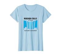 Niagara Falls: Nature's Shower Waterfall Adventure T-Shirt, Women, Baby Blue, L