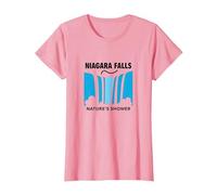 Niagara Falls: Nature's Shower Waterfall Adventure T-Shirt, Women, Pink, S