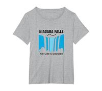 Niagara Falls: Nature's Shower Waterfall Adventure T-Shirt, Women's Plus, Heather Grey, 1X