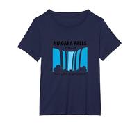 Niagara Falls: Nature's Shower Waterfall Adventure T-Shirt, Women's Plus, Navy, 4X