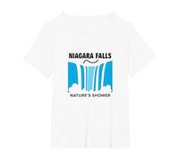 Niagara Falls: Nature's Shower Waterfall Adventure T-Shirt, Women's Plus, White, 6X