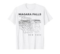 Niagara Falls New York Waterfall Art Illustration Souvenir Value Graphic T-Shirt, Men, White, L