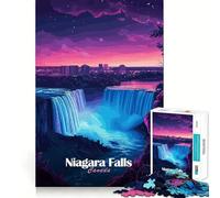 Niagara Falls Night View Jigsaw Puzzle for Adults 1000 Pieces Mind Play Relaxing Fun Clean Edge Art Collection Piece (50x75cm)