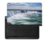 Niagara Falls Passport Holder Cover Leather Passport Wallet RFID Blocking Travel Wallet Documents Organizer Passport Protector Passport Cover for Men&Women