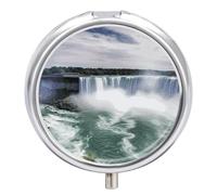 Niagara Falls Pill Box Round Portable Small Pill Case Waterproof Travel Pill Box Organizer for Pocket Purse and Daily Convenience