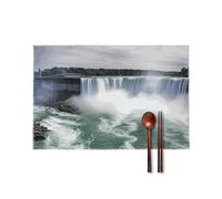 Niagara Falls Placemats Set of 4-12 X 18 Inch Washable Table Mats for Dining Table Heat Resistant Insulated Place Mats Non-Slip Placemats for Kitchen Party Decor