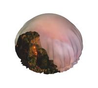 Niagara Falls Print Double Layers Shower Cap Bathing Shower Caps Ladies Men Shower Caps Salon Home Use