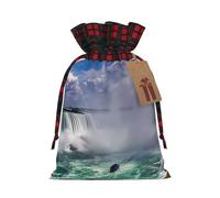 Niagara Falls Print Drawstring Bags, Candy Snack Bag, Reusable Holiday Pouches for Wrapping & Storage M